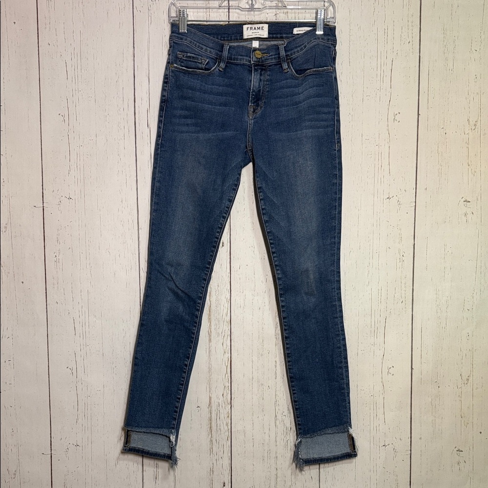 Frame Le Skinny De Jeanne Jeans Womens Size 28 Blue Denim Regular Wash Jeans